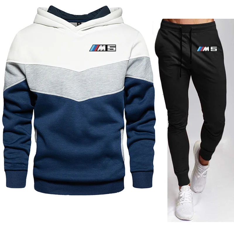 

2021 autumn brand sportswear men's suit long-sleeved pullover + jogging pants 2-piece fitness running clothes sportswear men