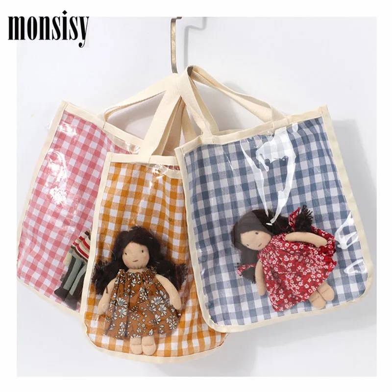 Женская прозрачная сумка Monsisy на плечо в клетку пляжная для девочек лето 2019|Сумки