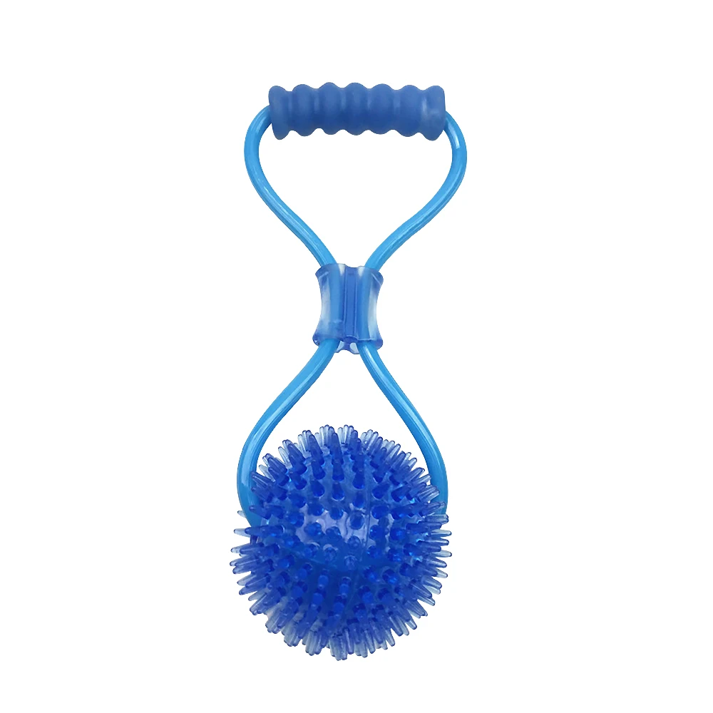 Blue C Игрушка для собак Ropeball с присоской для домашнего животного, игрушки с шариками TPR, для чистки зубов, красный, синий, зеленый 0 - Цвет: Blue C
