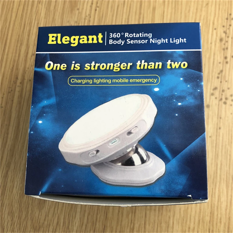 Перезаряжаемый светодиодный ночник с поворотом на 360 градусов настенный