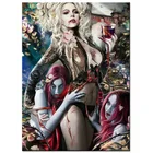 Diy камни в форме ромба изображение с круглыми алмазами, зомби вампира 5D Mazayka вышивка с украшением в виде кристаллов полных женщин портрет стены StickersZP-4450