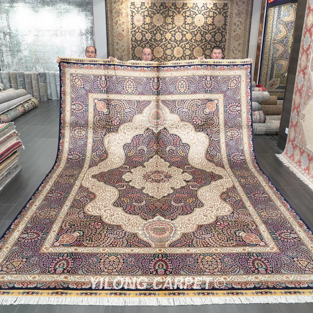 10x14  Large Size Handmade Silk Rug Living Room Decoration Turkey Carpet (ZQG283A)