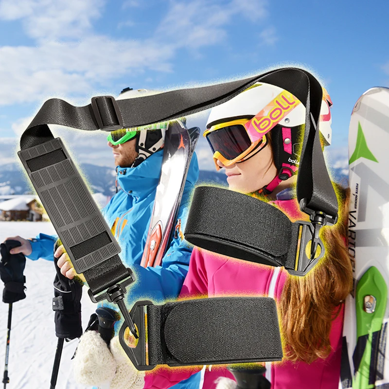

Snowboard Skiing Pole Shoulder Hand Carrier Strap Lash Handle Straps Porter Hook Loop Adjustable Nylon Ski Board Handle Straps