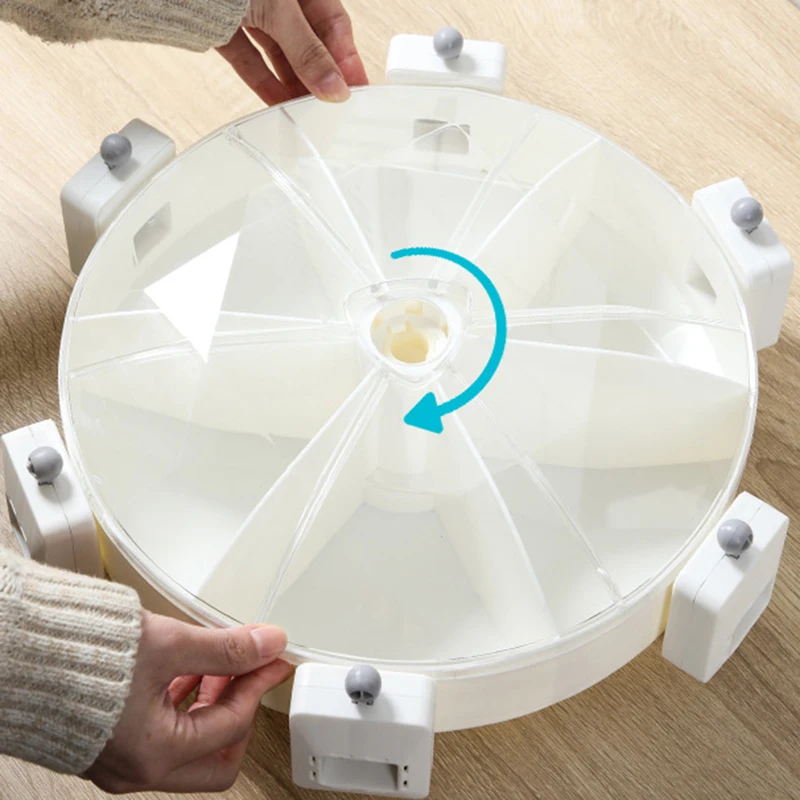 

Wall Mounted Storage Space Detachable Wall-mounted Rice Dispenser Rotating Kitchen Organizer Dry Food Dispenser