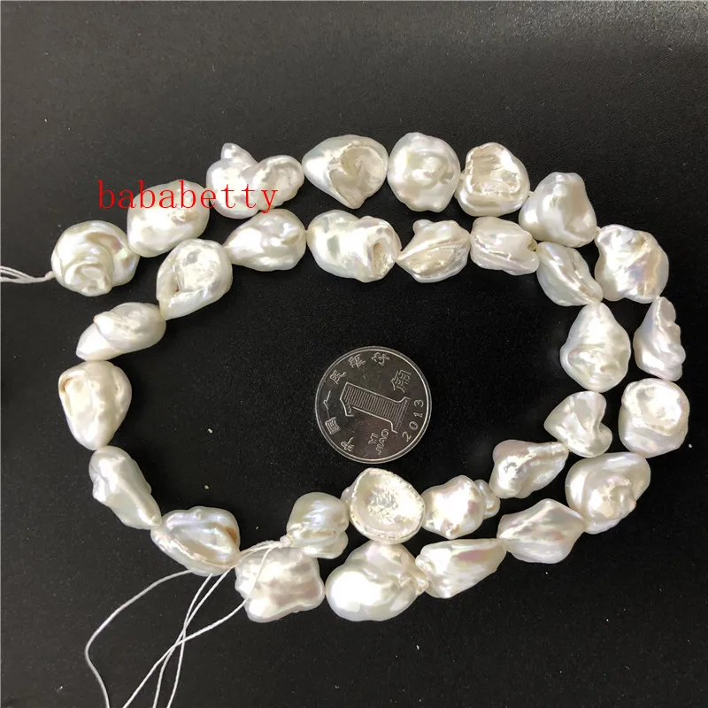wholesale around AAA 9X11mm Natural 14&quot white baroque freshwater pearl | Украшения и аксессуары