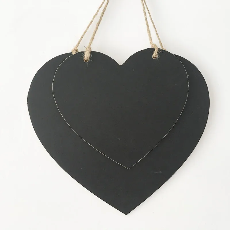 

1 шт. деревянная в форме сердца доска деревянная доска с веревкой доски для записей для домашнего декора