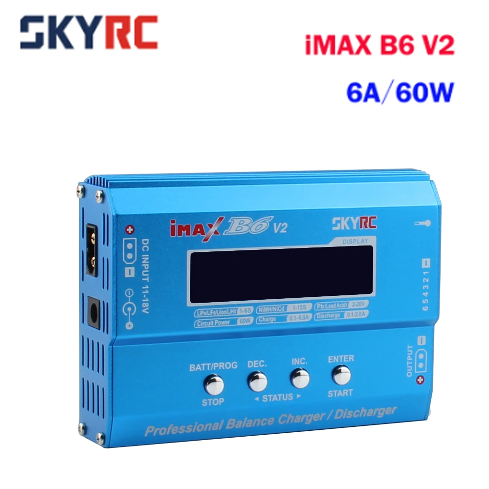 Балансирующее зарядное устройство SKYRC iMAX B6AC V2 6A Lipo с ЖК дисплеем|Детали и