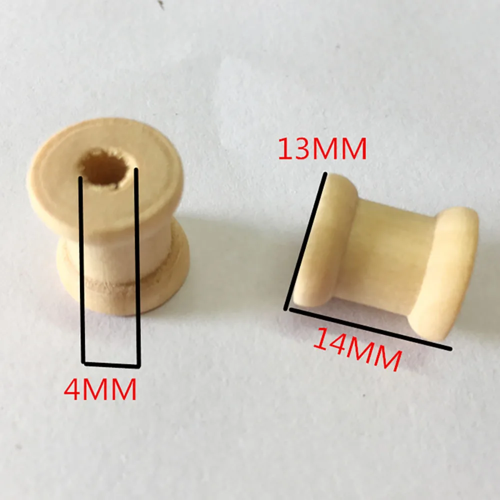 

100pcs Wooden Empty Thread Vintag Spools Handmade DIY Reel Bobbin Sewing Tool Natural Color Winding Spools