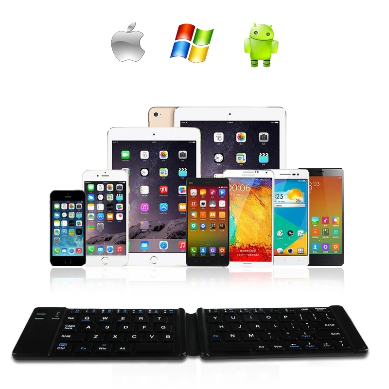 

2020 Portable Bluetooth Wireless Keyboard Mini Foldable Tablet Low Profile Silent Slim Key Board for apple ipad pro xiaomi phone