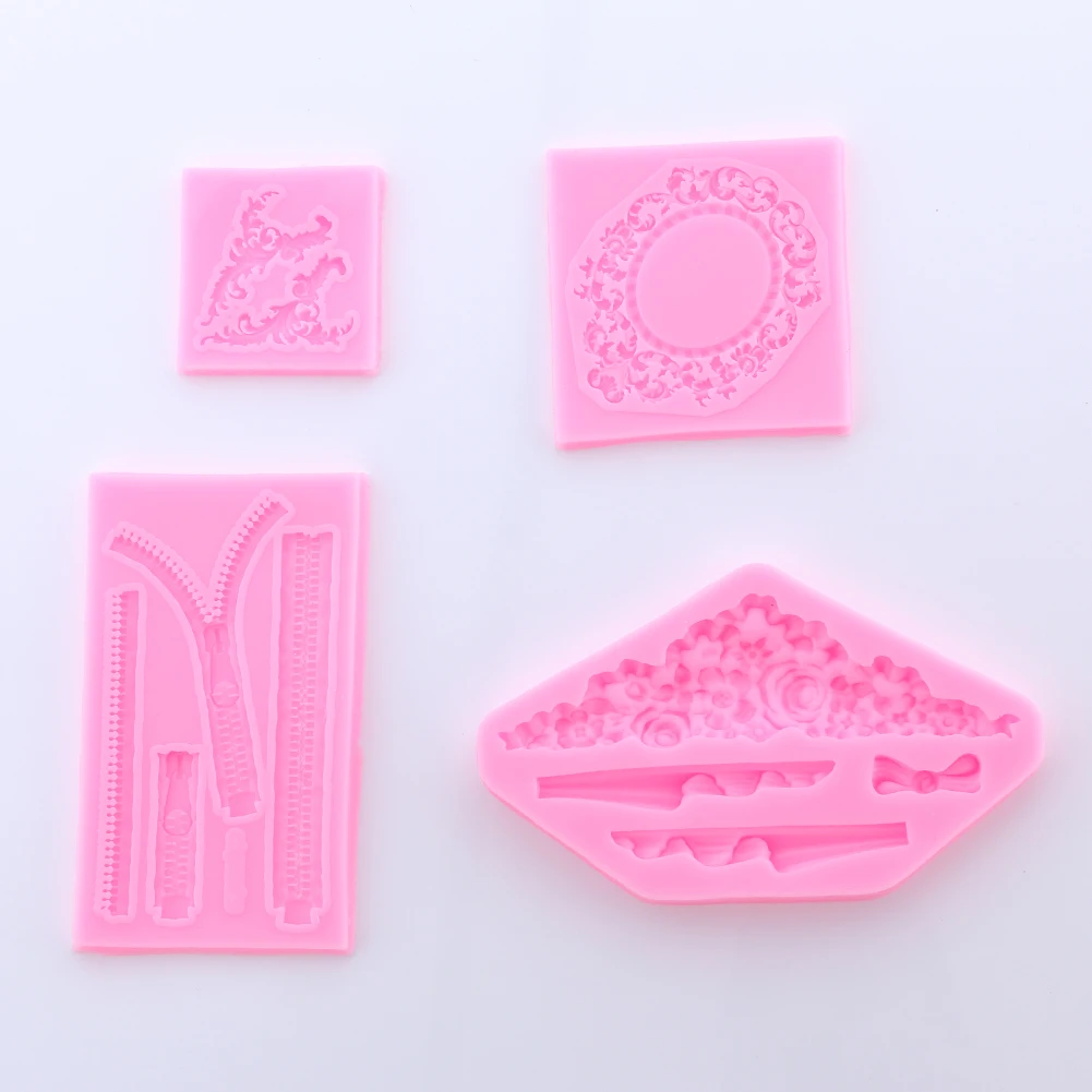 Зеркальная молния в стиле барокко жемчужное украшение для торта силиконовая