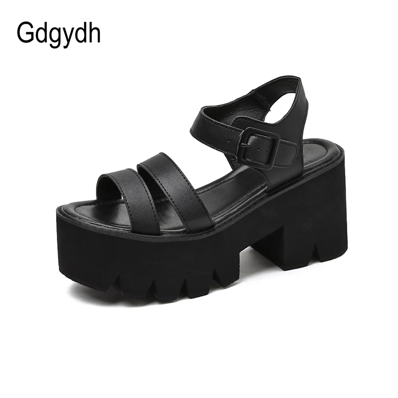 Gdgydh/черные женские босоножки на платформе Сезон лето Коллекция 2021 года Женская