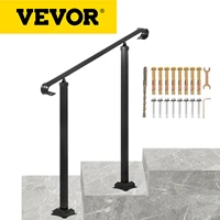 vevor wrought iron handrail fit 1 or 3 steps outdoor stair railing adjustable front porch hand rail transitional hand railings