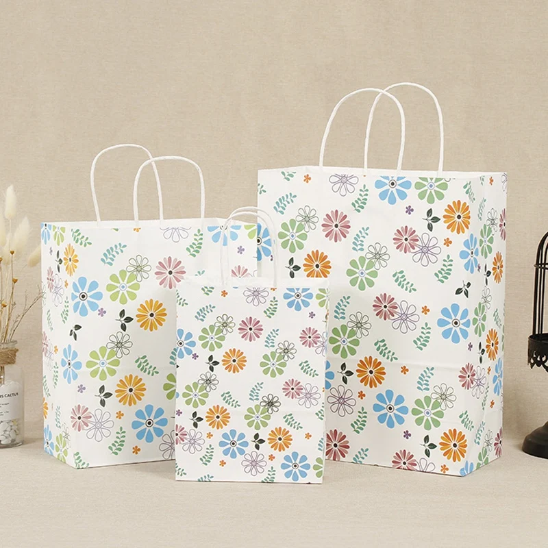 

24Pcs Gift Bags Paper Bags Shopping Bags Kraft Bags Retail Bags,Party Bags,Brown Paper Gift Bags with Handles Bulk