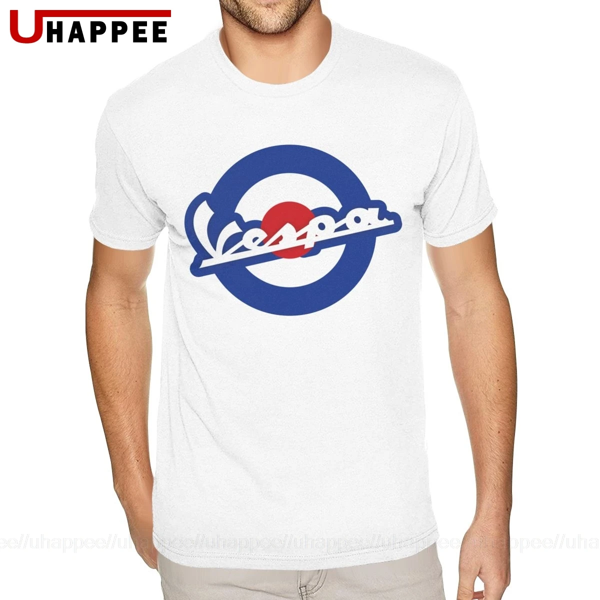 6XL Vespa Мотоцикл тройники мужские классические модные с коротким рукавом