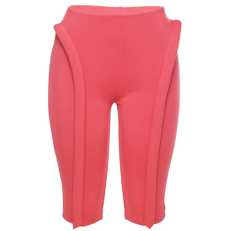 

Fashion High Street Knee Length Pants Women Hipster Undefined Foam Vine Trousers Sheath High Waist Female Streetwear