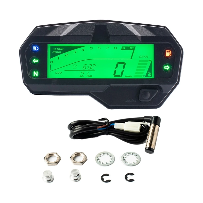 

Universal Motorcycle Lcd Digital Meter Speedometer Odometer Tachometer 1000RPM Gauge for Yamaha FZ16