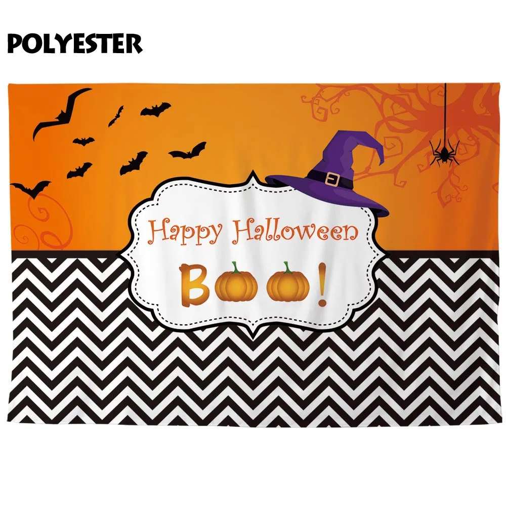 Allenjoy Счастливый Хэллоуин фоны летучая мышь волнистая Тыква Boo фоновые обои