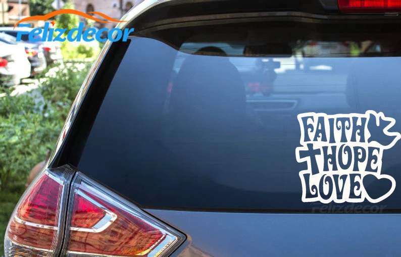 Вера надеюсь любовь наклейки на кузов автомобиля Наклейка окно или дверь высокое