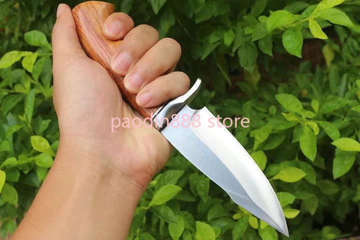 Нож-бальда с фиксированными зубьями волка ножнами 8CR13MOV рукоятка из розового