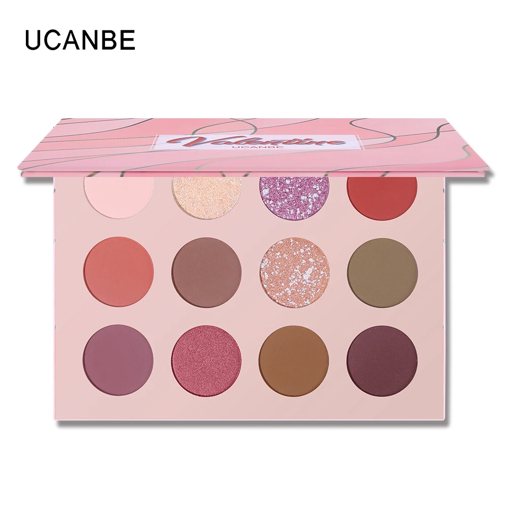 Valentine Palette UCANBE Valentine, обнаженные тени для век, палитра, 12 цветов, тени для век, мерцающие, матовые, блестящие, водостойкие, палитра для макияжа Sombra - Цвет: Valentine Palette
