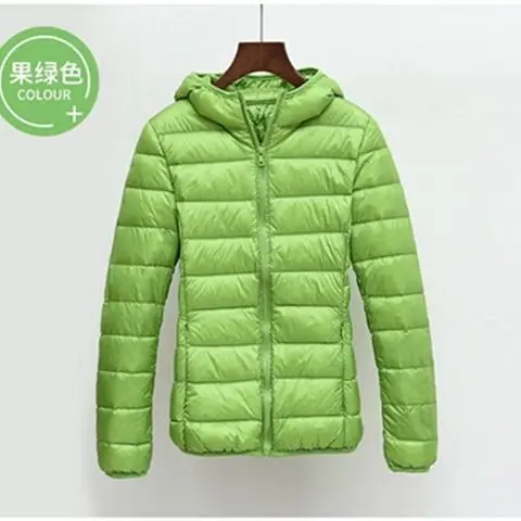 

High quality white duck down large down jacket for women 2019 new lightweight short hooded Korean slim girl jacket