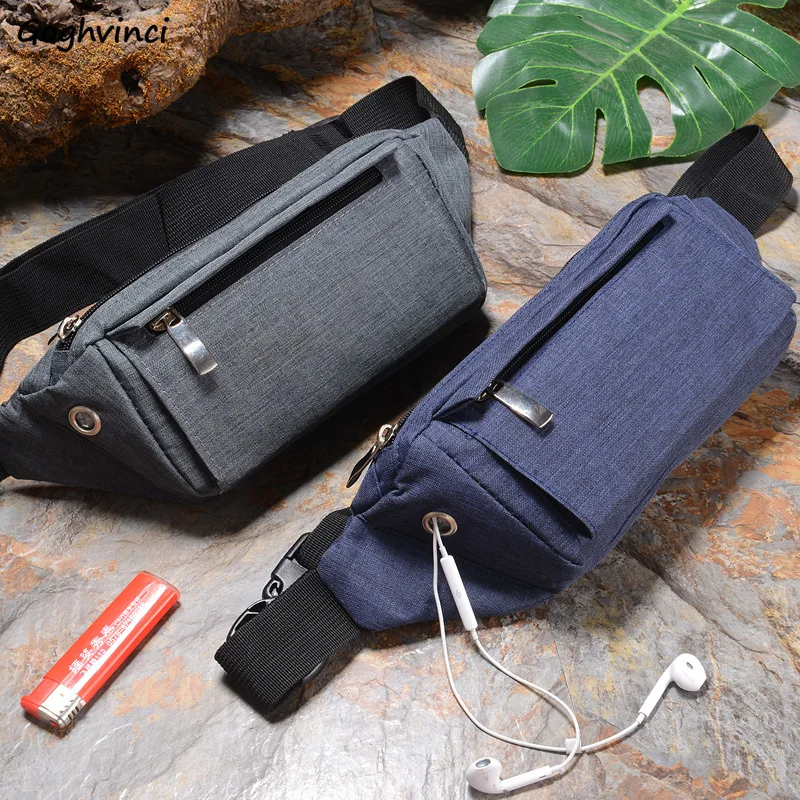 

Холщовые портативные поясные сумки для мужчин, простой держатель для телефона, уличная сумка на ремне, Повседневная модная бананка через пл...