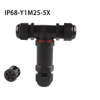 ip68 t shape lectrical cable waterproof connector 6 16mm 5 pin terminal adapter wire connector screw pin led outdoor connection