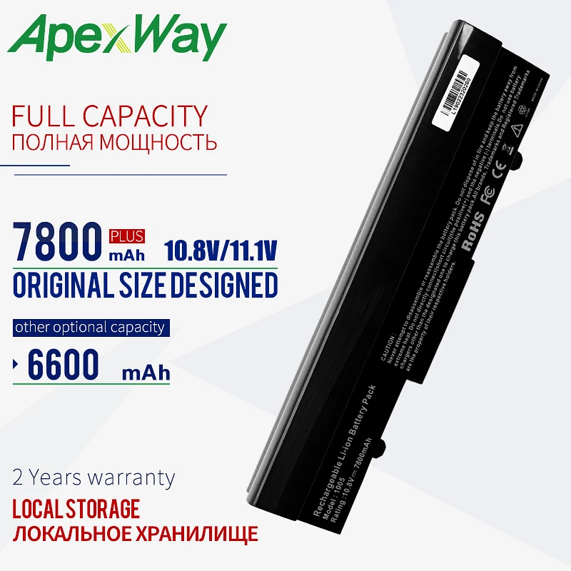 Черный 9 ячеек 6600 мАч Батарея для Asus Eee PC 1001PX 1001HA 1005 P 1001PQ 1005 1005HA AL31-1005 AL32-1005 ML32-1005 PL32-1005