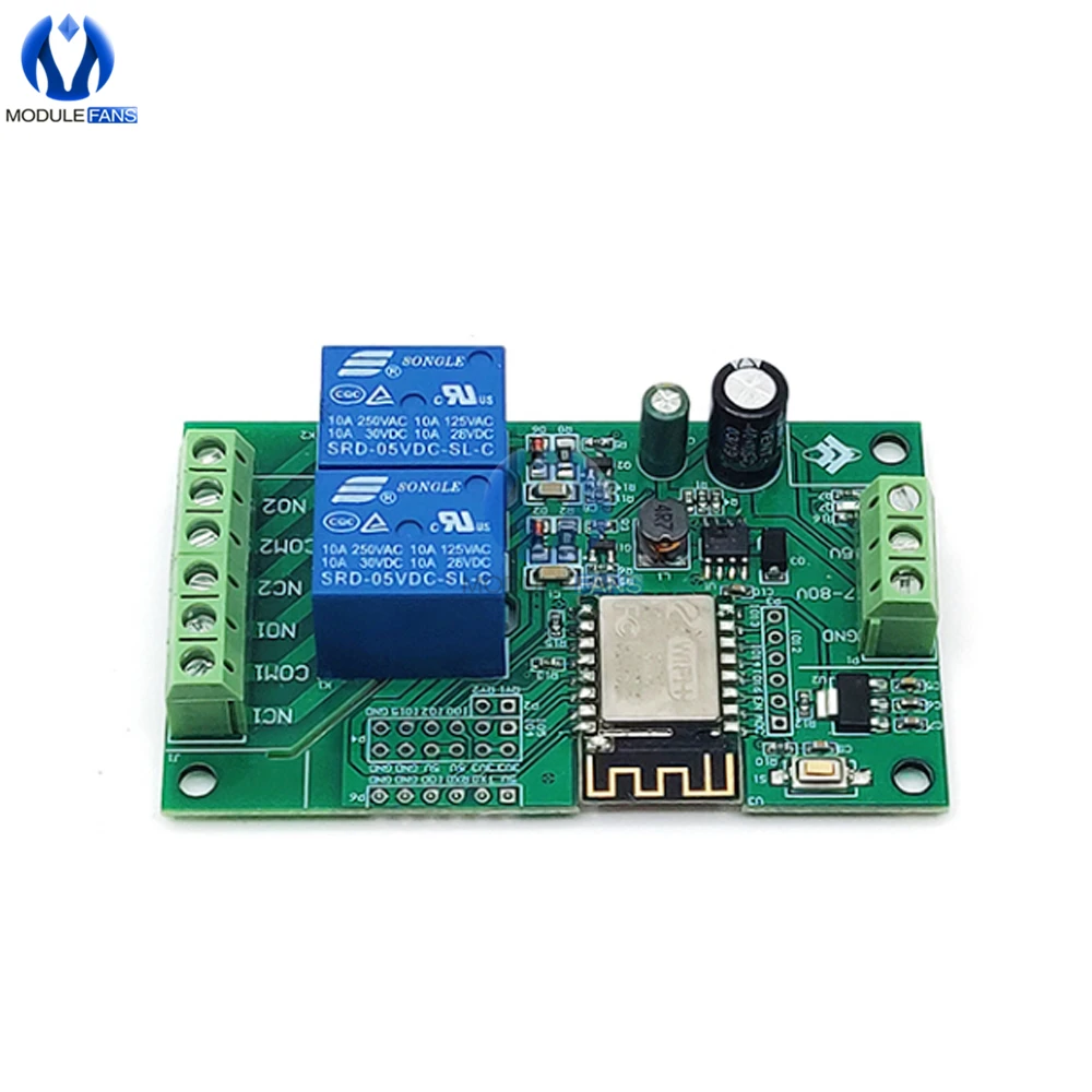 ESP8266 WIFI Dual 2/4-Channel Wifi Relay Module 110/220V Switch Controller Board AC/DC ESP-12F Development For Smart Home | Электронные