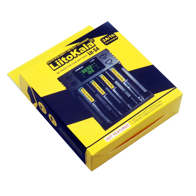 

LiitoKala LII-S4 LCD Battery Charger 3.7V for 18650 18350 18500 16340 21700 20700B 20700 14500 26650 Lithium NiMH battery