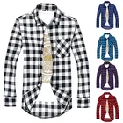 JODIMITTY мужские рубашки в клетку летние мужские клетчатые рубашки с длинным рукавом мужские блузки Camisa (предлагаем купить на 2 размера больше)