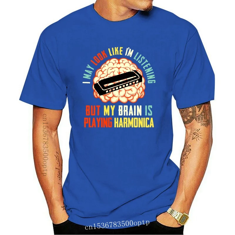 

Новинка 2021, модная летняя Стильная Мужская/женская футболка унисекс, футболка с надписью «My Brain Is Play», гармошкой, ротом, орган, музыкой