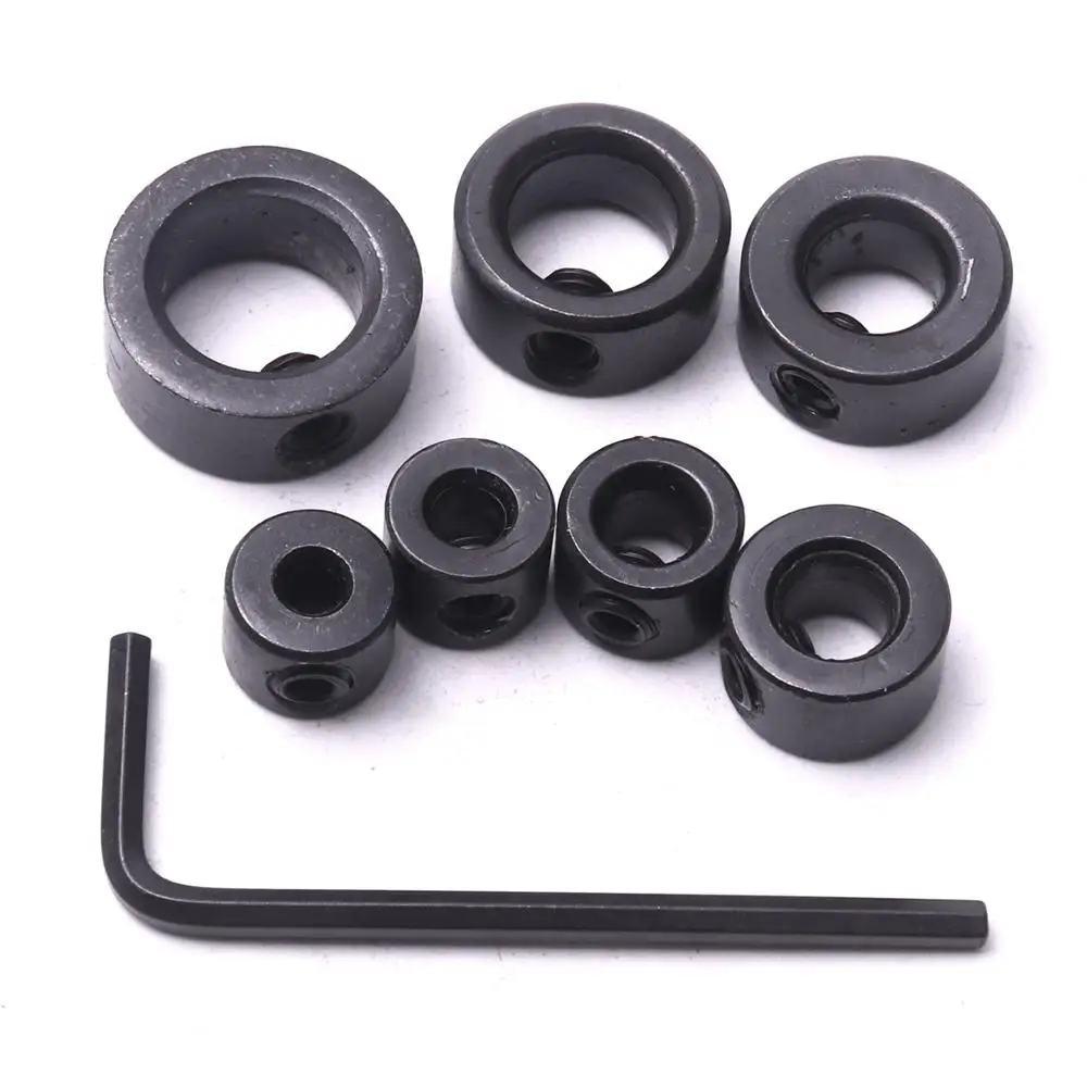 7 шт. 3 12 мм черное деревообрабатывающее сверло глубина стоп воротники кольцо