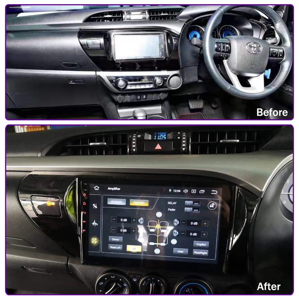 Car Radio for Toyota Hilux RHD 2016 2017 2018 Multimedia GPS Navi system Android 8.1 10&quot Support Mp5 bose/Microphone WIFI FM TV |