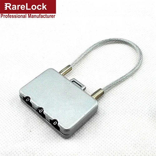 Silver Rarelock проволочный Комбинированный Замок цветной замок с паролем для женщин сумка рюкзак ювелирный ящик деревянный чехол DIY ZS76 aa - Цвет: Silver