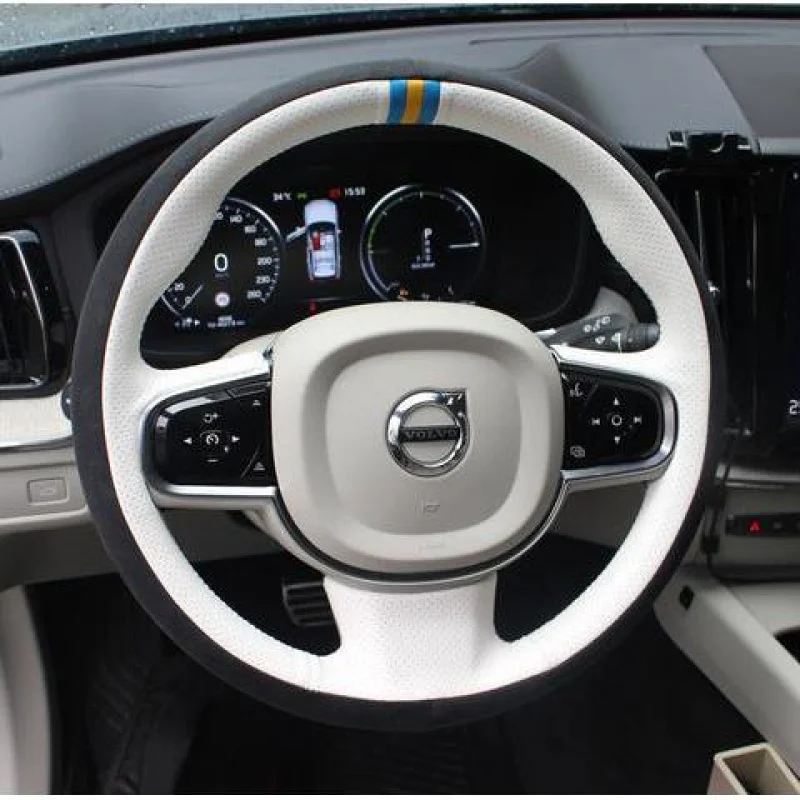 

Для Volvo s90, xc60, s60L, xc90, s80, v40, сделай сам, кожа, замша, интерьер автомобиля, чехол на руль, автомобильные аксессуары