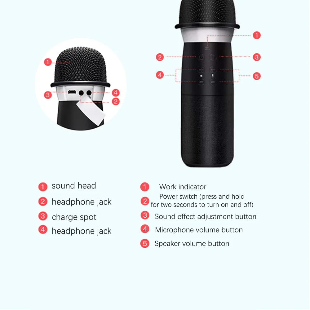 Микрофон караоке точка bluetooth микрофон динамик несколько снижение шума радио