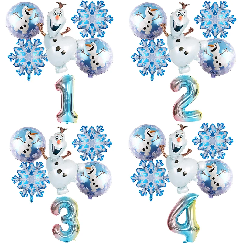 

6pcs Olaf Disney Frozen Princess Foil Balloons Girls Birthday Party Decorations Supplies Baby Shower Girl Favors Birthday Gifts