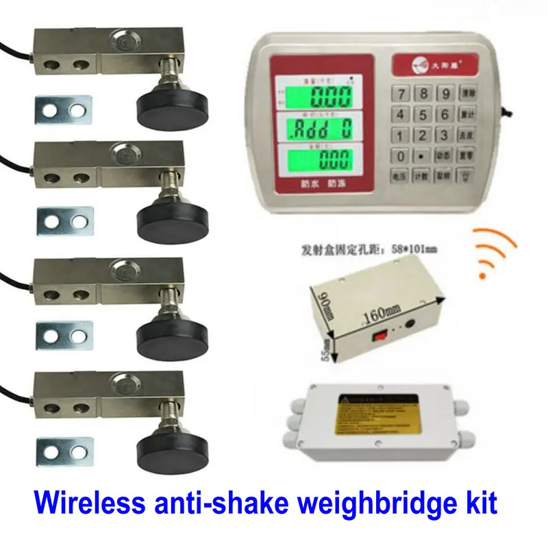 

DIY Wireless Anti-shake & Anti-vibration Electronic Platform Scale Weighbridge Kit Load Cell 500kg 1T 2T