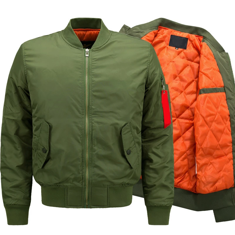 

Streetwear Men's Bomber Jacket Cotton Padded Thick Coat Casual Baseball Jackets Military Tactical Air Force MA-1 Flight Jackets