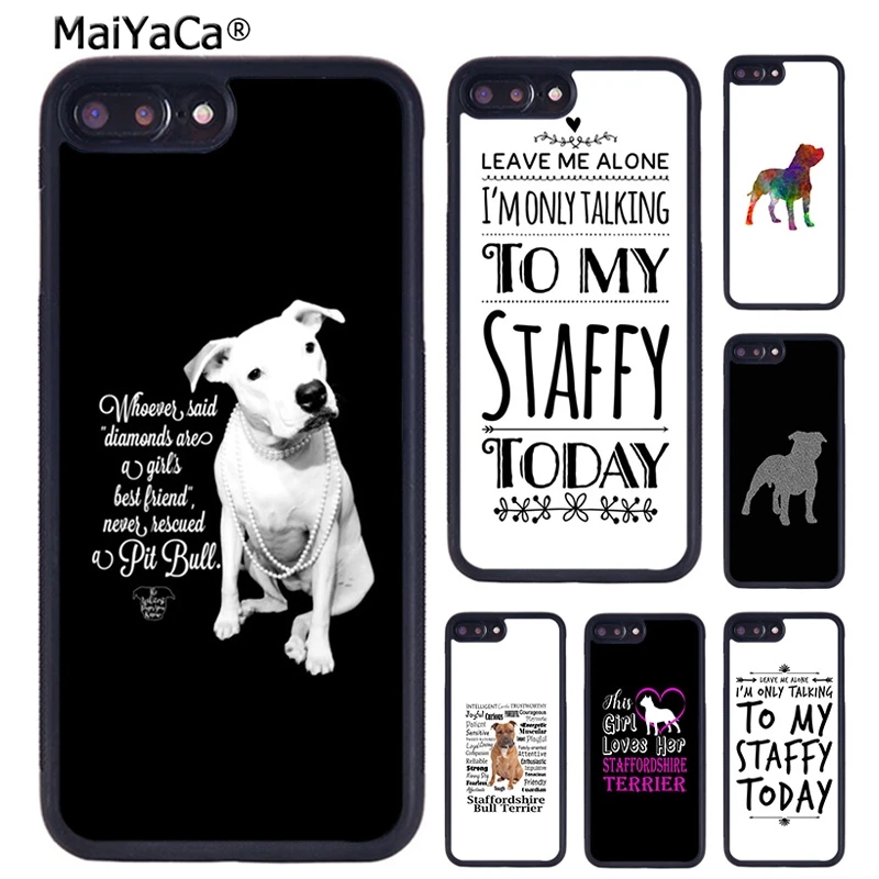 MaiYaCa стаффордширский бультерьер стаффи собака чехол для телефона iPhone 5 6 7 8 plus 11 pro X