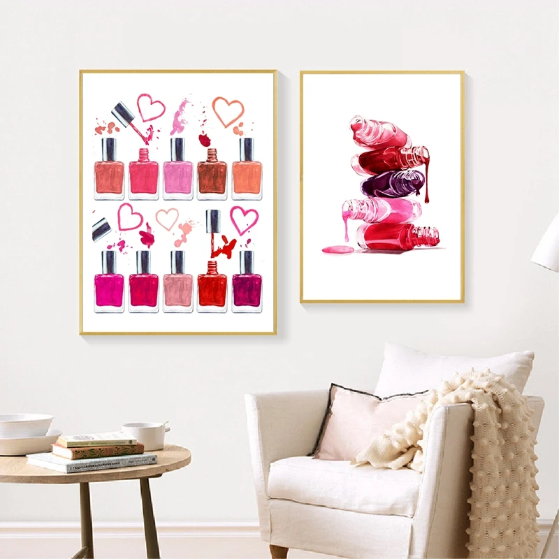 Лак для ногтей печать макияж иллюстрация красота декор ванной комнаты искусство