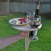 1x outdoor wine table portable picnic table wine glass racks collapsible racks for outdoor garden travel beach garden furniture