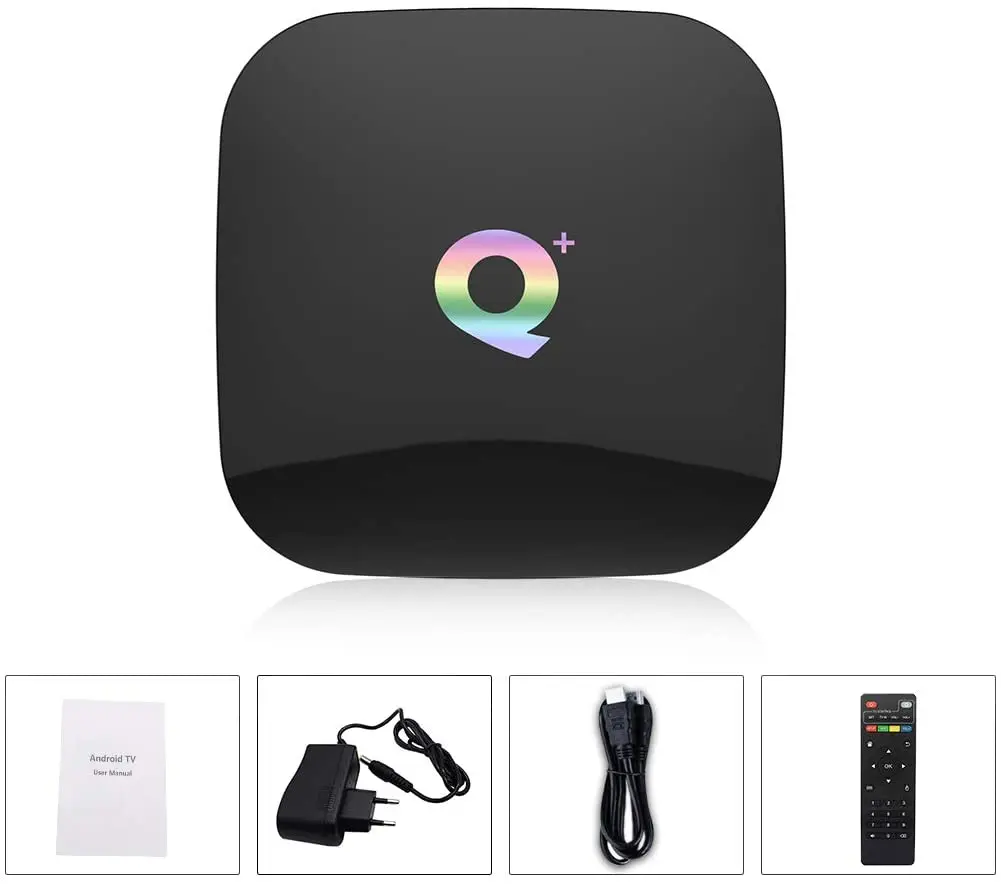 

ТВ-приставка Q Plus, 4 + 32 ГБ, Allwinner H6, 4 ядра, Android 9,0, 6K, H.265, 2,4 ГГц, Wi-Fi
