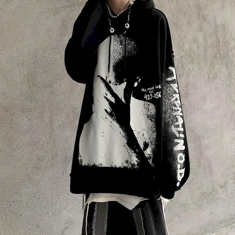 

New Autumn Winter Harajuku Hoodies Men Gothic Hooded Sweatshirt Printed Women Pullovers Unisex Streetwear Men Clothing