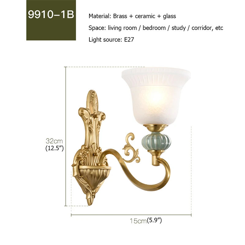 

FAIRY Copper LEDWallSconces Lamp Modern Luxury Design Ceramic Light Indoor For Home Bedroom Corridor
