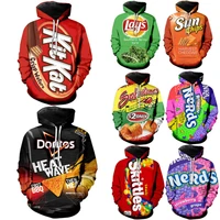 womens new products couple models fashion 3d hoodie ramen food fast food print loose hooded sweatshirt casual pullover sudderas