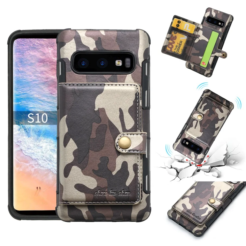 Камуфляжные Чехлы для Samsung S8 S8PLUS S9 S10PLUS S10LITE S105G A50 A70 M20 M30 NOTE 8 9 10 PLUS|Чехлы-портмоне| |