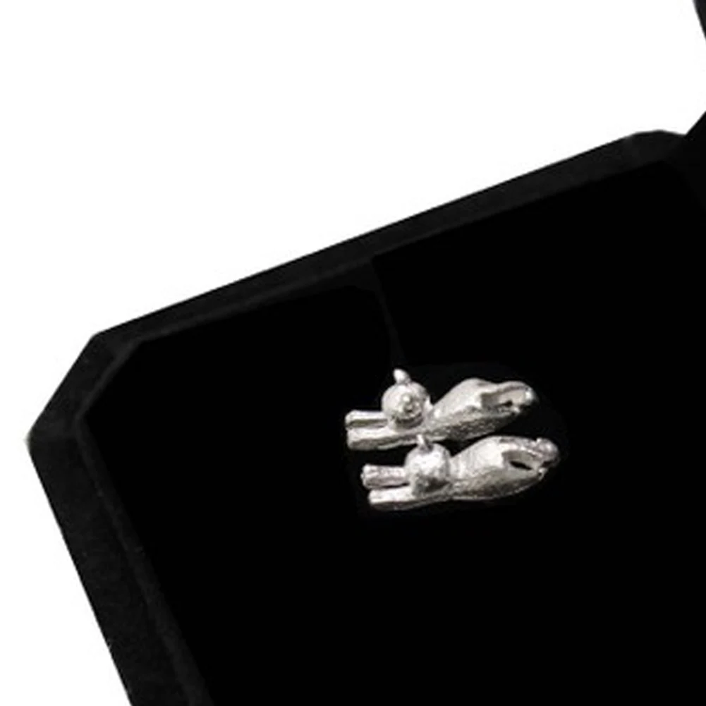 

2021 FASHION! Cute Small Animal Cat Earrings Sweet Scrub Three-dimensional Cat Simple Silver Stud Earrings For Birthday Gift