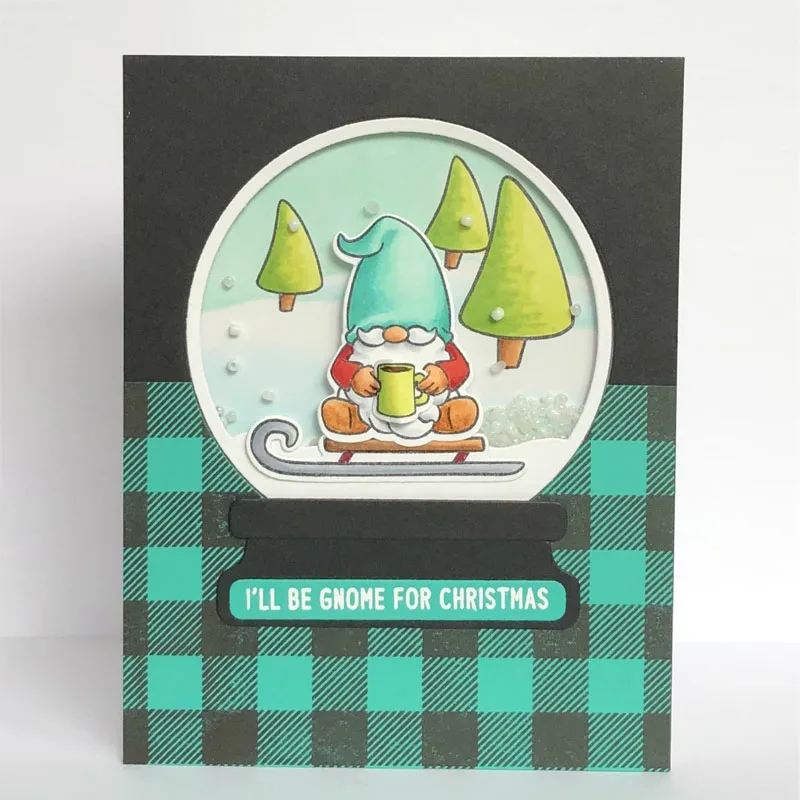 Рождественский Санта-Клаус сани вырезанные с прозрачными штампами теплые